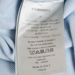 Dior Homme Blue Cotton CD ICon Polo T-Shirt L
