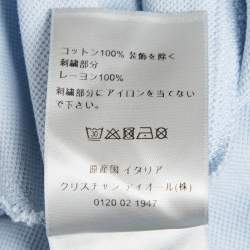 Dior Homme Blue Cotton CD ICon Polo T-Shirt L