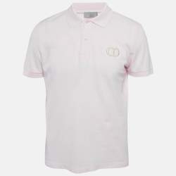 Dior Homme Pink Cotton CD ICon Polo T-Shirt L