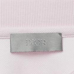 Dior Homme Pink Cotton CD ICon Polo T-Shirt L