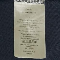 Dior Homme Navy Blue Cotton CD Icon Polo T-Shirt L