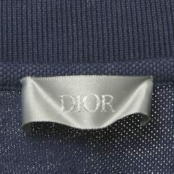 Dior Homme Navy Blue Cotton CD Icon Polo T-Shirt L