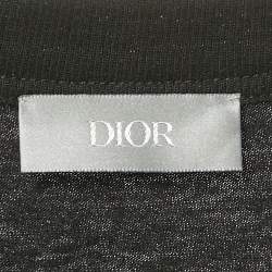 Pre Owned Dior Black Printed Logo Cotton Knit Crew Neck T-Shirt M