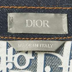 Pre Owned Dior Dark Blue Raw Cotton Oblique Denim Jacket S 