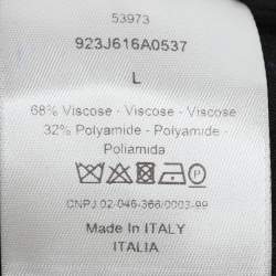 Pre Owned Dior Black Oblique Jacquard See Through T-Shirt L