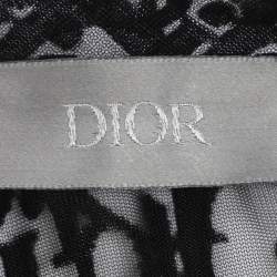 Pre Owned Dior Black Oblique Jacquard See Through T-Shirt L