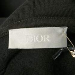 مملوكة مسبقًا Dior Homme Black Logo Print Cotton Knit Hoodie XL