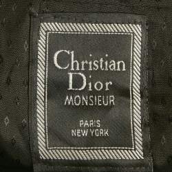 Pre Owned Christian Dior Vintage Black Wool Tailored Blazer 4XL