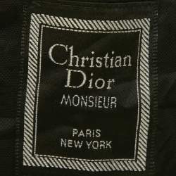 Pre Owned Christian Dior Monsieur Vintage Grey Pinstripe Wool Tailored Blazer XL