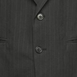 Pre Owned Christian Dior Monsieur Vintage Grey Pinstripe Wool Tailored Blazer XL