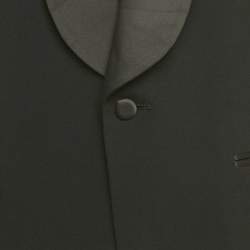 Pre Owned Christian Dior Monsieur Vintage Black Wool Tuxedo Blazer L