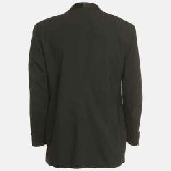 Pre Owned Christian Dior Monsieur Vintage Black Wool Tuxedo Blazer L