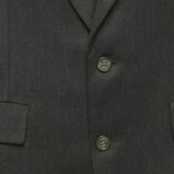 Pre Owned Christian Dior Le Connaisseur Vintage Dark Grey Wool Single Breasted Blazer XL
