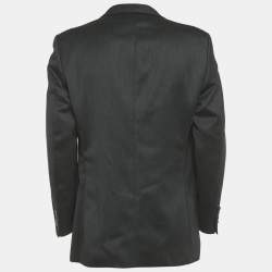 Pre Owned Christian Dior Le Connaisseur Vintage Dark Grey Wool Single Breasted Blazer XL