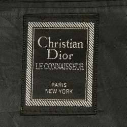 Pre Owned Christian Dior Le Connaisseur Vintage Navy Blue Stripe Wool Blazer 4XL
