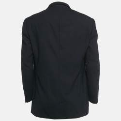Pre Owned Christian Dior Monsieur Vintage Navy Blue Wool Single Breasted Blazer L