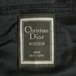 Pre Owned Christian Dior Monsieur Vintage Navy Blue Wool Single Breasted Blazer L