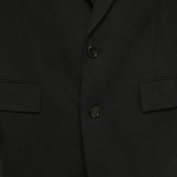 Pre Owned Christian Dior Monsieur Vintage Navy Blue Wool Single Breasted Blazer L