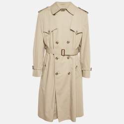 Pre Owned Christian Dior Monsieur Beige Wool Blend Trench Coat S
