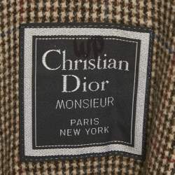Pre Owned Christian Dior Monsieur Beige Wool Blend Trench Coat S