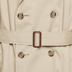 Pre Owned Christian Dior Monsieur Beige Wool Blend Trench Coat S