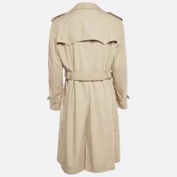 Pre Owned Christian Dior Monsieur Beige Wool Blend Trench Coat S
