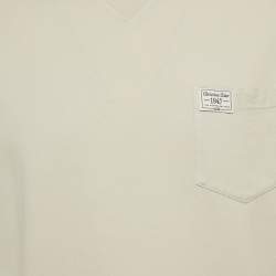 Pre Owned Dior Homme Beige 1947 Logo Embroidered Cotton T-Shirt S