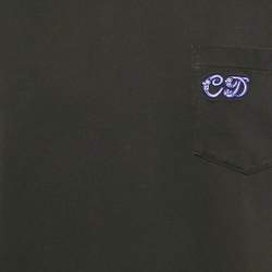 Pre Owned Dior Homme Black CD Embroidered Cotton T-Shirt M