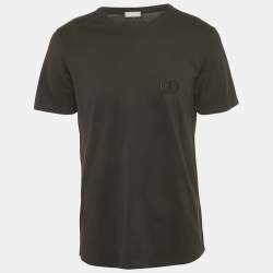トップス dior homme black shirt Dior Black Cotton Logo Embroidered Oversized T-Shirt M Dior