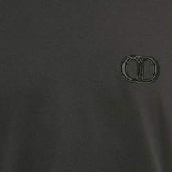 Pre Owned Dior Homme Black CD Icon Embroidered Cotton T-Shirt L