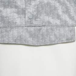 Pre Owned Dior Homme Grey /White Oblique Hooded Anorak Jacket XS