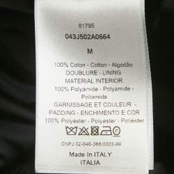 Pre Owned Dior Grey Printed Cotton Spray Paint Effect Oversized Jacket M