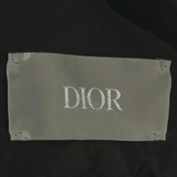 Pre Owned Dior Grey Printed Cotton Spray Paint Effect Oversized Jacket M