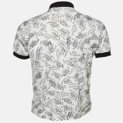 مملوكة مسبقًا تي شيرت بولو ديور رجالي بيكيه ياقة مخططه قطن أزرق كحلي مقاس كبير (لارج)