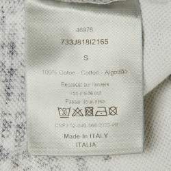 Pre Owned Dior Homme White Scrapbook Printed Cotton Knit Polo T-Shirt S