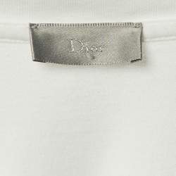 Pre Owned Dior Homme White Logo Printed Cotton Knit T-Shirt S