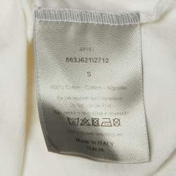 Pre Owned Dior Homme White Logo Printed Cotton Knit T-Shirt S