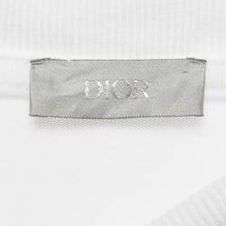 Pre Owned Dior Homme White CD Diamond Embroidered Cotton T-Shirt XXS
