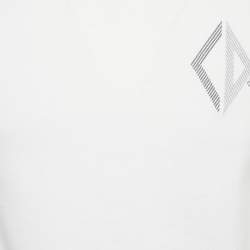 Pre Owned Dior Homme White CD Diamond Embroidered Cotton T-Shirt XXS