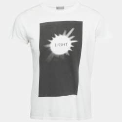 Pre Owned Dior Homme White Printed Cotton T-Shirt XS