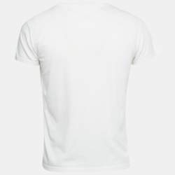 Pre Owned Dior Homme White Printed Cotton T-Shirt XS