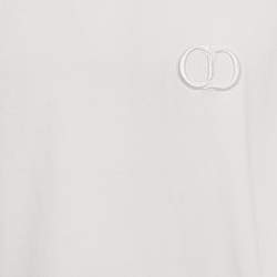 Pre Owned Dior Homme White CD Embroidered Cotton T-Shirt XL