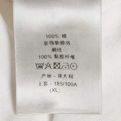 Pre Owned Dior Homme White CD Embroidered Cotton T-Shirt XL