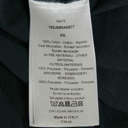 Pre Owned Dior Homme Black Logo Embroidered Cotton T- Shirt XS