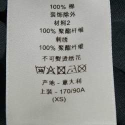 Pre Owned Dior Homme Black Logo Embroidered Cotton T- Shirt XS