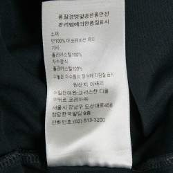 Pre Owned Dior Homme Black Logo Embroidered Cotton T- Shirt XS