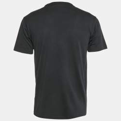 Pre Owned Dior Homme Black Logo Embroidered Cotton T- Shirt XS