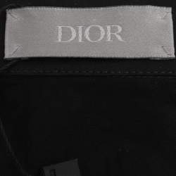 مملوكة مسبقًا قميص ديور قطن أسود بأزرار أمامية مقاس كبير