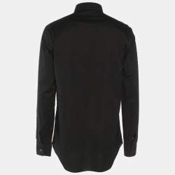 مملوكة مسبقًا قميص ديور قطن أسود بأزرار أمامية مقاس كبير