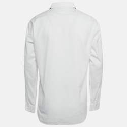 Pre Owned قميص ديور هووم أبيض نمط أوبليك قطن أزرار أمامية مقاس كبير